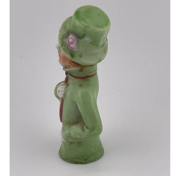 VTG Made In Japan Green Suit And‎ Hat Porcelain Figurine 3" - Picture 5 of 6